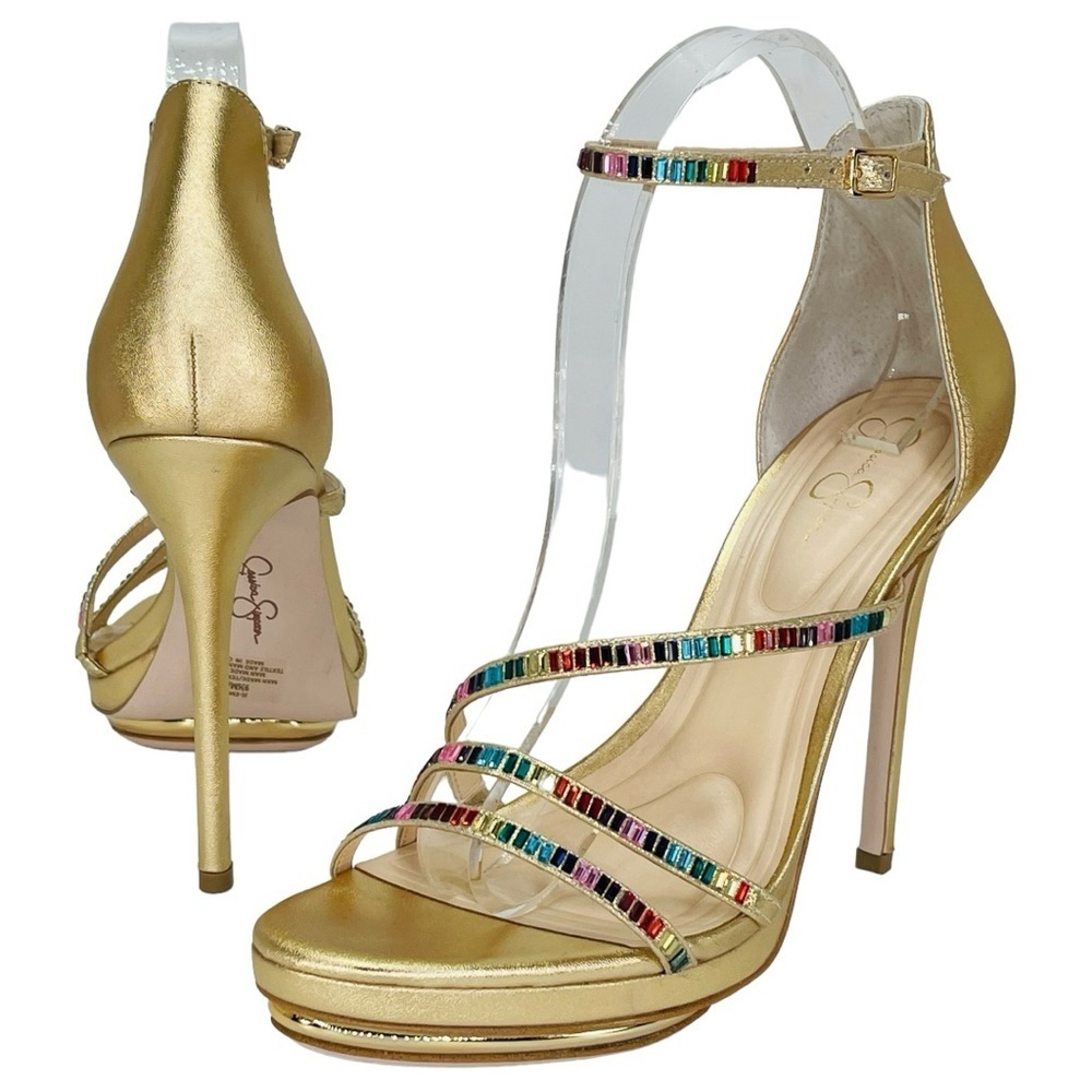 Jessica Simpson Embla Gold Shimmer Rainbow Womens Heels Size 9.5M - Picture 10 of 15
